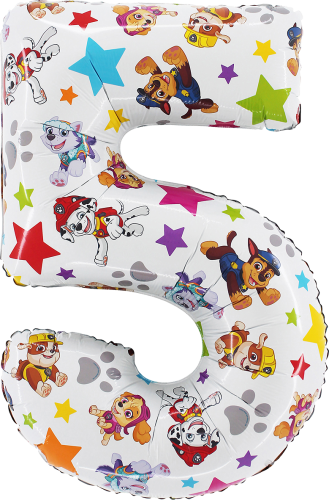Balon foliowy na hel cyfra 5 Psi Patrol