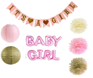 Balony lateksowe dekoracja na baby shower różowe zestaw 143szt