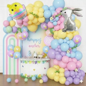 Zestaw balonów gumowych i foliowych Wielkanoc .(VK7)